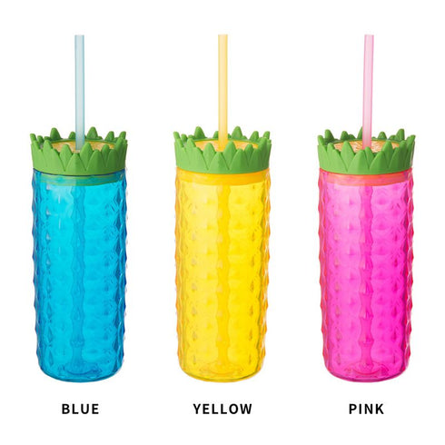 Straw tumbler Pineapple Clear Tumbler 470ml|cool gear Cool gear
